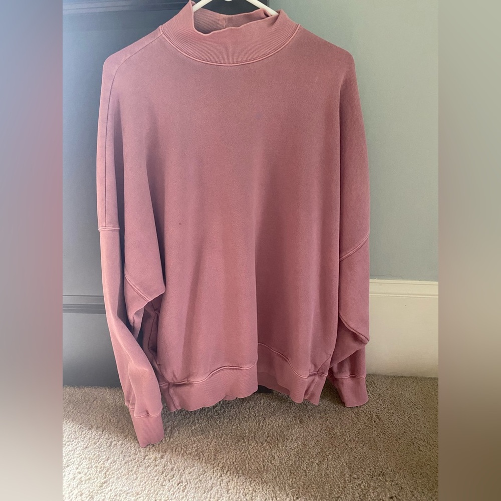 Madewell Tna cowl neck crew sweatshirt pink with pockets size 3